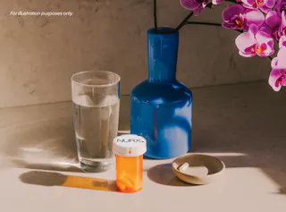 A pill bottle labeled 