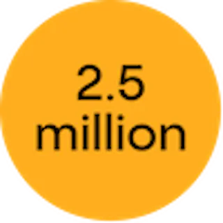 A yellow circle with the text 