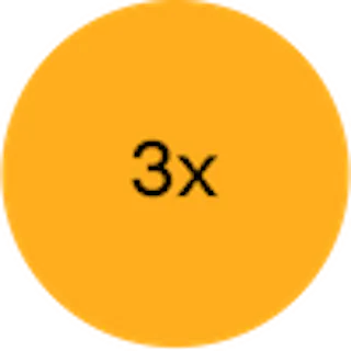 Orange circle icon with 