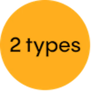 Orange circle with the text 