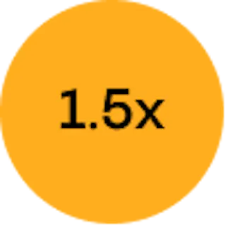 Orange circle with the text 