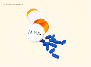 A prescription bottle labeled 