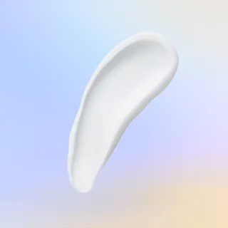A smooth, white lotion smear, reminiscent of Tretinoin Cream, graces a gradient background of blue and peach tones.