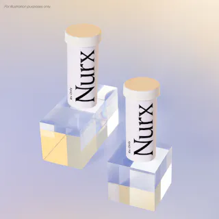 Two white prescription bottles labeled 