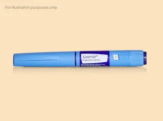 Saxenda injection pen against a yellow background