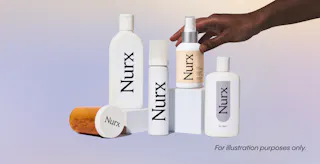 Generic bottles with Nurx logo with note 