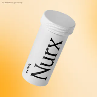 A white prescription pill bottle labeled 